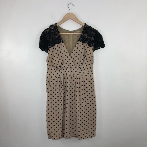 Darling Dresses & Skirts - Darling Polka Dot  Cream Black Lace Dress